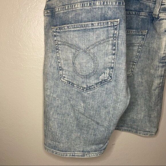 Big Star 1974 Denim Overalls Shorts Distressed Acid Wash Blue Women Size M - Picture 6 of 6